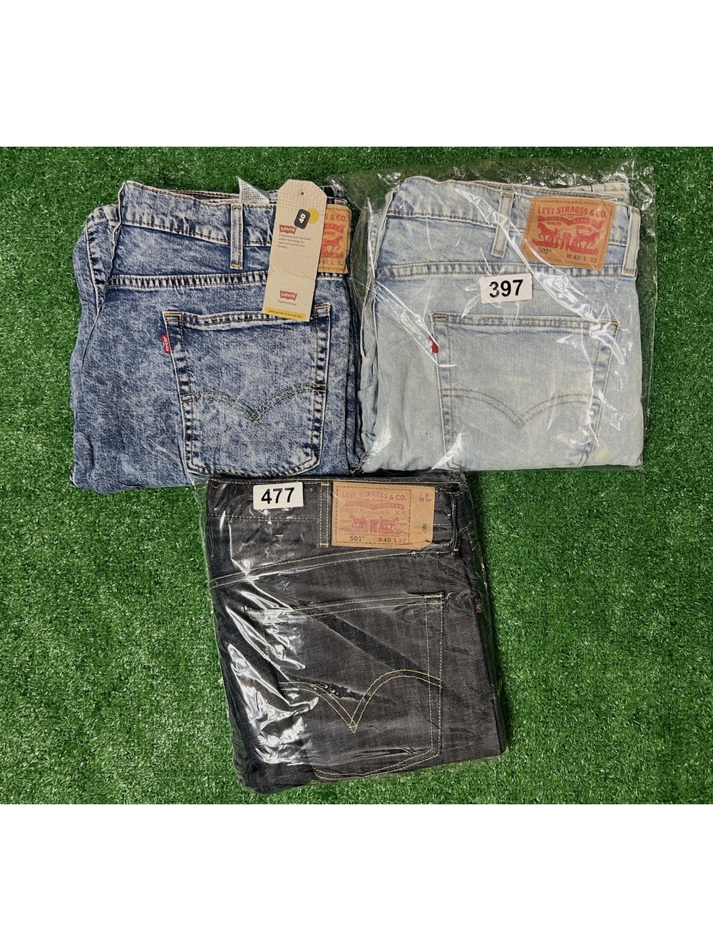 Levi's Jeans Lot of 3 NWT Men's 501 502 Denim Bundle W40 L32 Mixed Wash